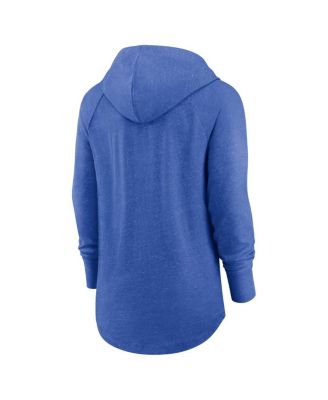 Women's Royal Los Angeles Rams Minimal Statement Lightweight Raglan Funnel Neck Pullover Hoodie