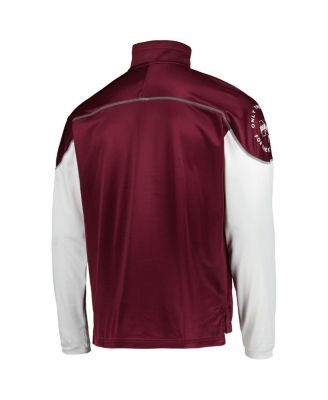 Men's Maroon Mississippi State Bulldogs AEROREADY Knit Quarter-Snap Jacket