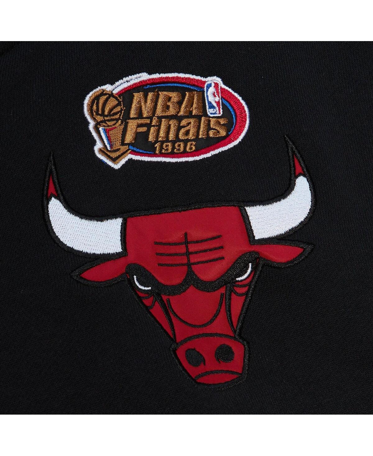 Mitchell & Ness Men's Red/black Chicago Bulls Color Block 2.0 Fleece Full-zip Hoodie In Red,black