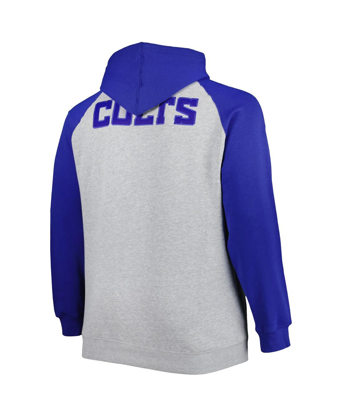 Fanatics Men'sIndianapolis Colts Big Tall Fleece Raglan Full-Zip Hoodie Jacket - Heather Gray