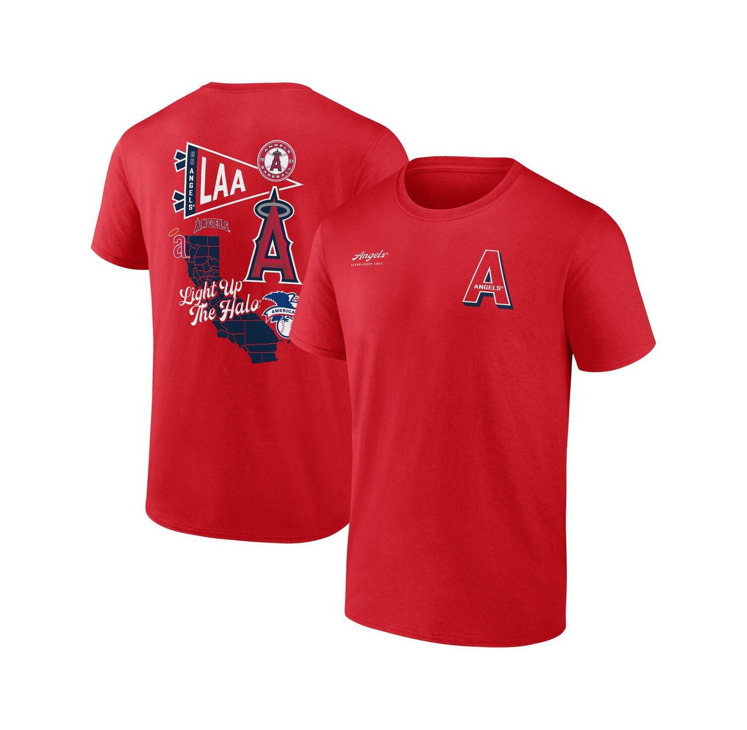 Men's Red Los Angeles Angels Split Zone T-Shirt