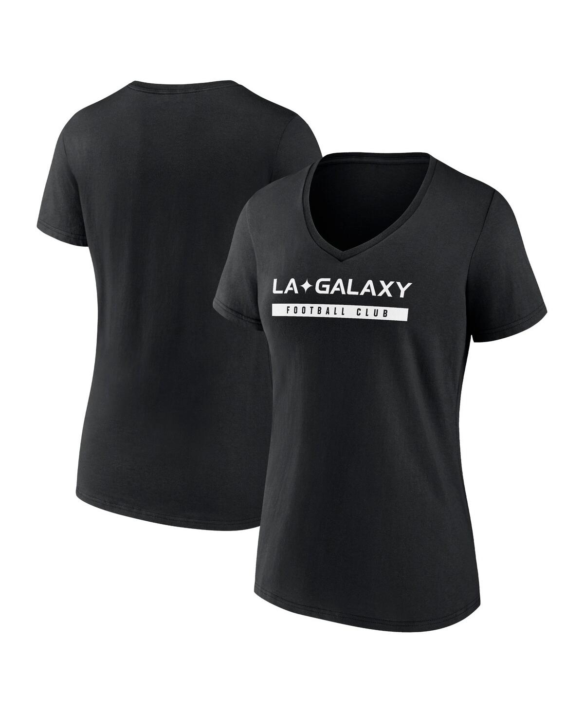 Fanatics Women's Black La Galaxy Fundamentals Stealth V-neck T-shirt In Black