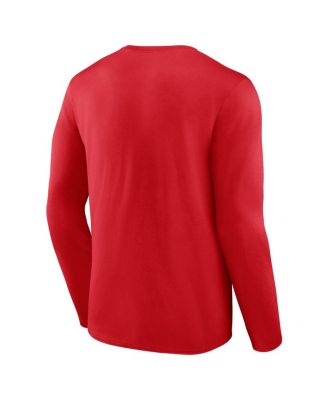 Men's Red Wisconsin Badgers Modern Arch 2-Hit Long Sleeve T-Shirt