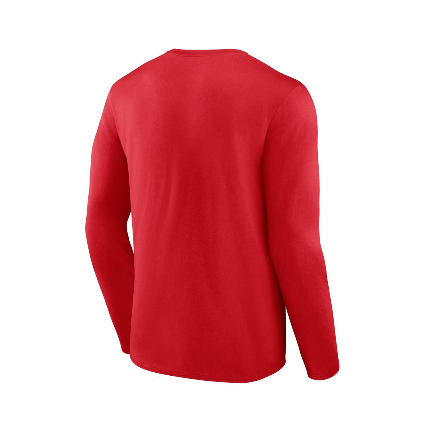 Мужская футболка Fanatics Red Wisconsin Badgers Modern Arch 2-Hit Long Sleeve — фото 3