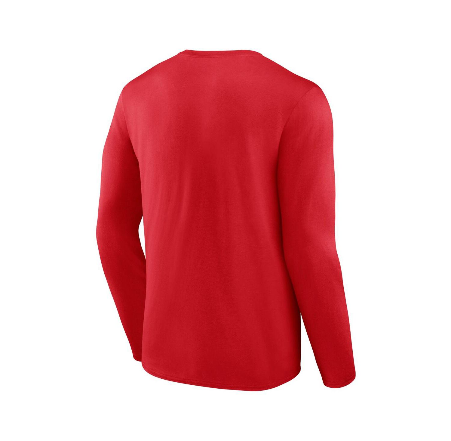 Men's Red Wisconsin Badgers Modern Arch 2-Hit Long Sleeve T-Shirt