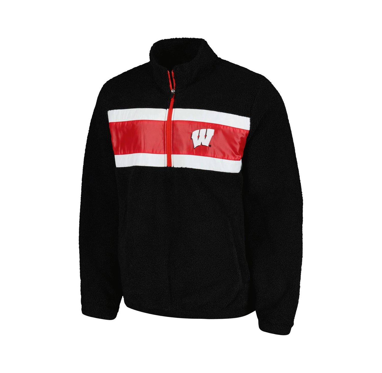 Men's Black Wisconsin Badgers Pinch Runner Half-Zip Top