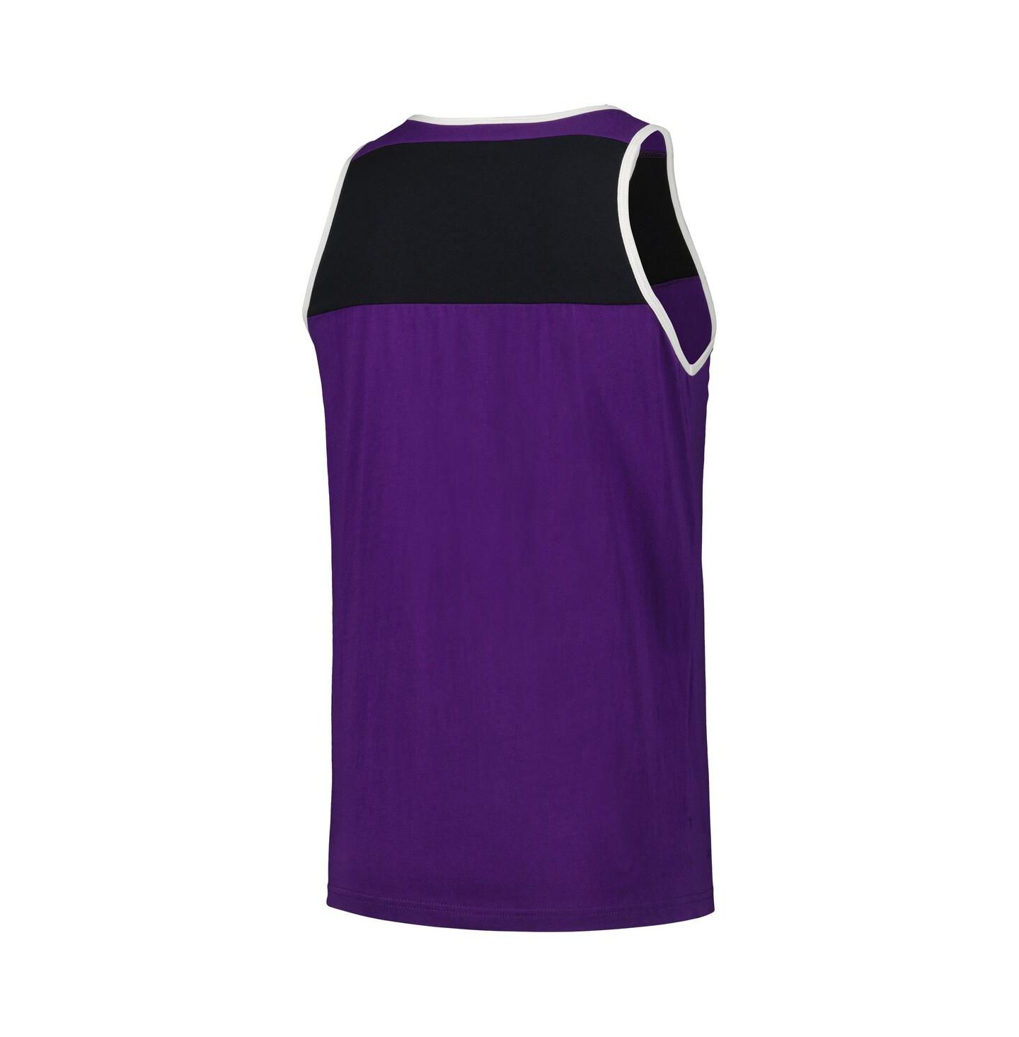 Мужской топ Mitchell & Ness Purple/Black Minnesota Vikings Heritage Colorblock — фото 2