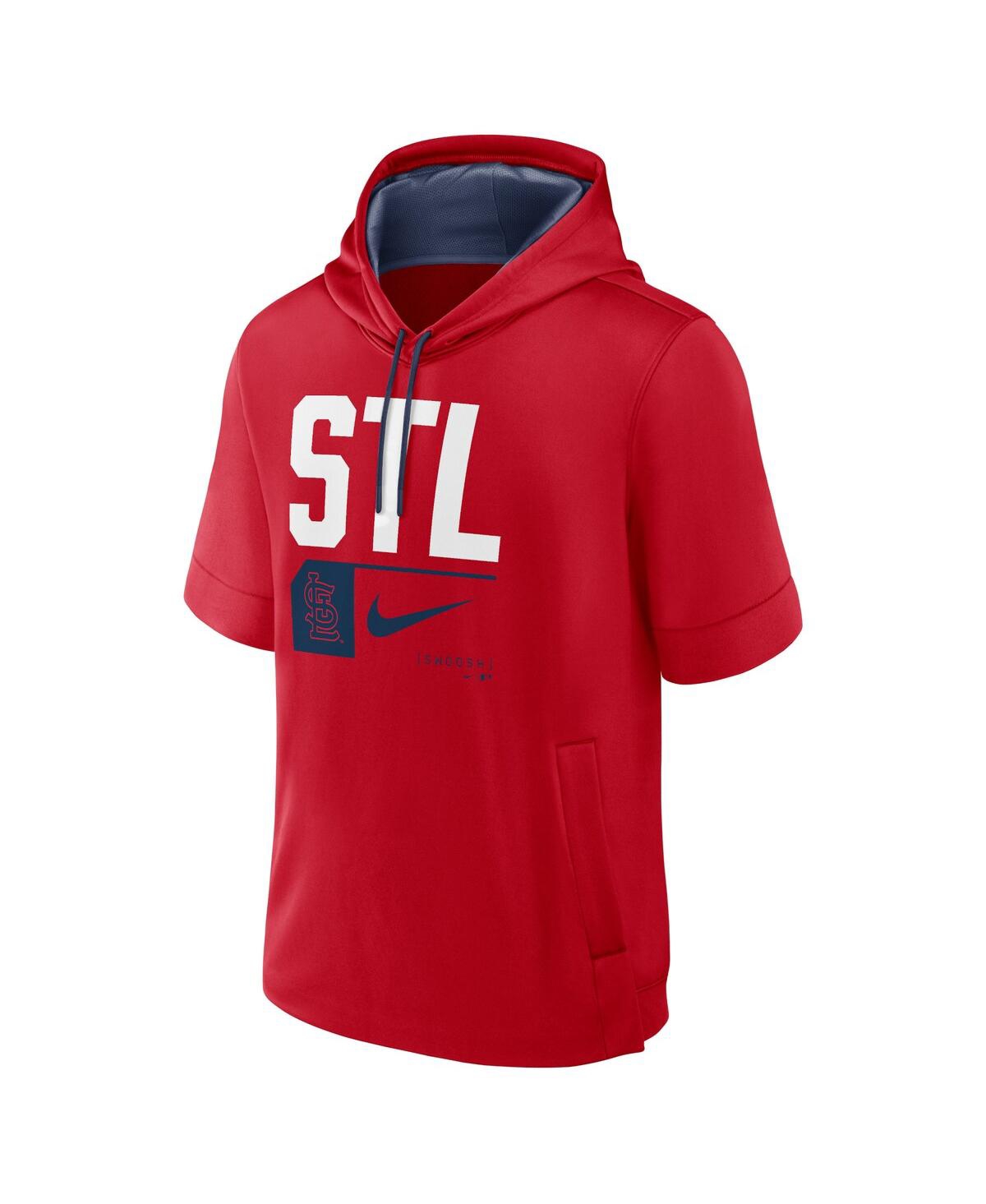Nike Men'sSt. Louis Cardinals Tri Code Lockup Short Sleeve Pullover Hoodie - Red