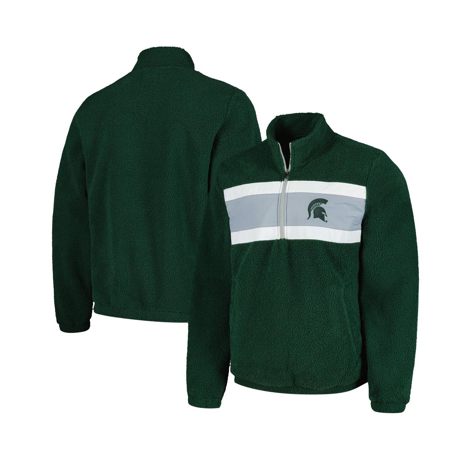 Men's Green Michigan State Spartans Pinch Runner Half-Zip Top