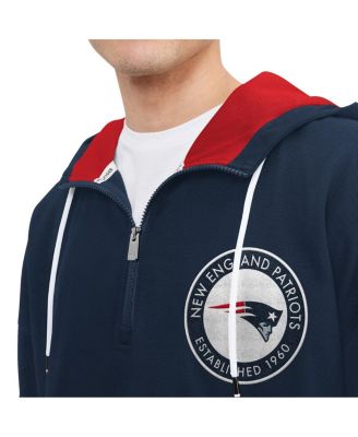 Men's Navy New England Patriots Aaron Quarter-Zip Hoodie