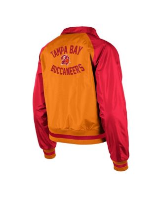 Women's Orange Tampa Bay Buccaneers Coaches Raglan Full-Snap Jacket