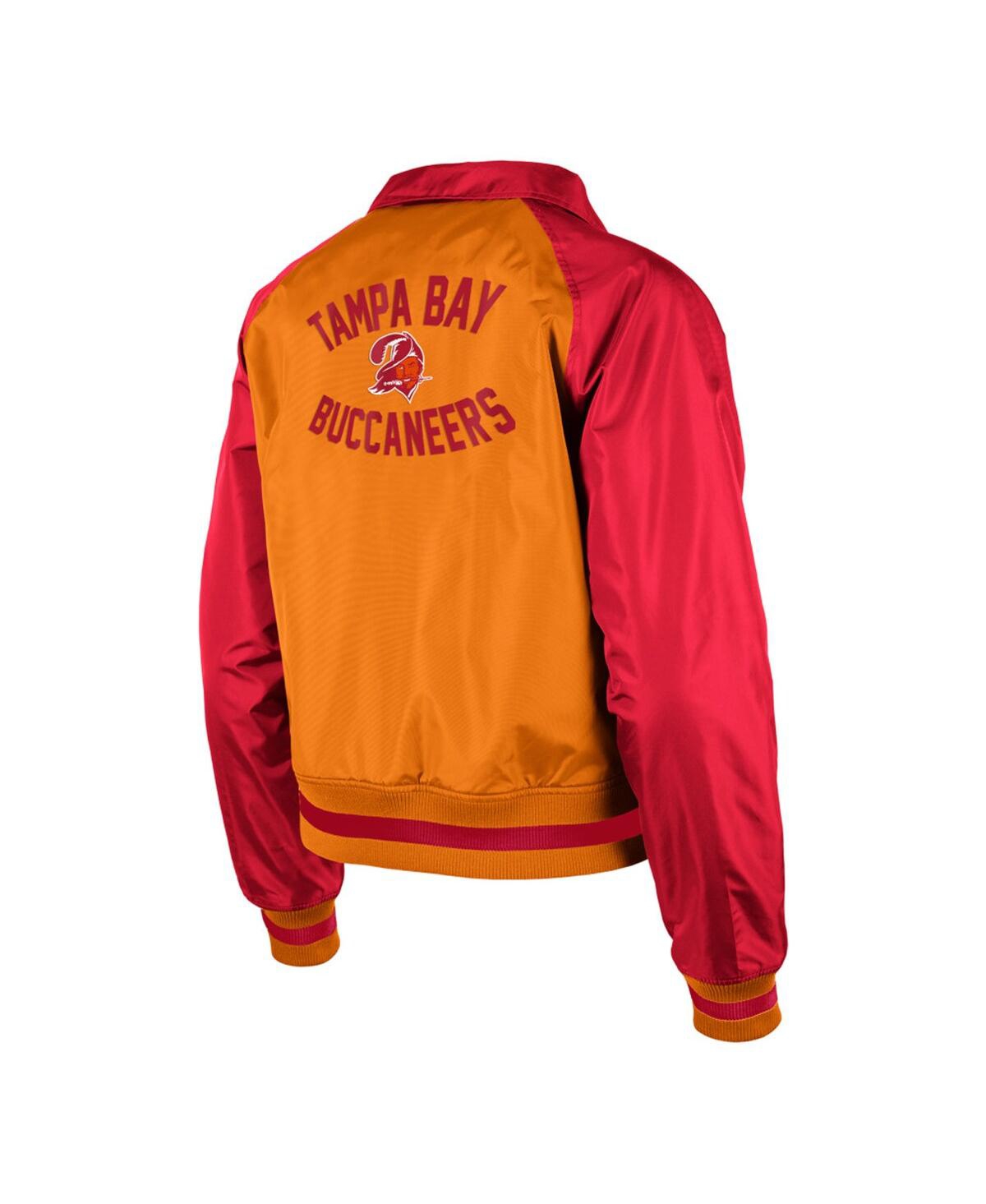 NEW ERA WOMEN'S ORANGE TAMPA BAY BUCCANEERS COACHES RAGLAN FULL-SNAP JACKET 
