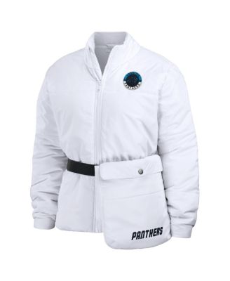 Women's White Carolina Panthers Packaway Full-Zip Puffer Jacket
