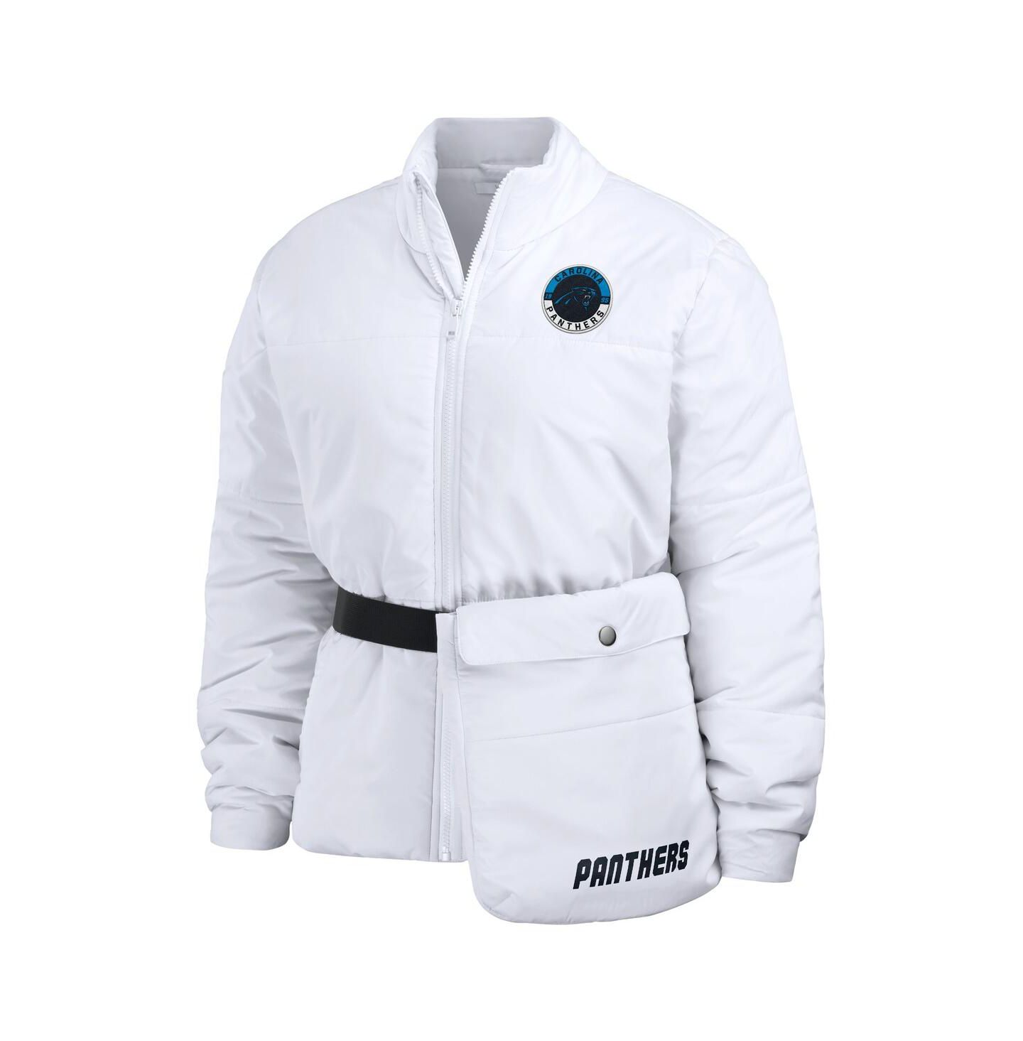 Женская куртка WEAR by Erin Andrews White Carolina Panthers Packaway Full-Zip Puffer — фото 4