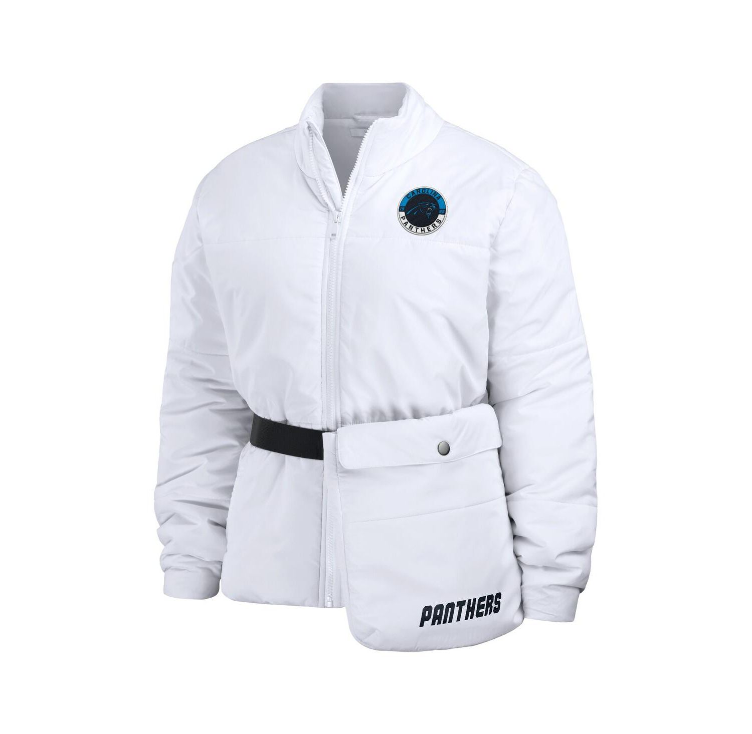 Women's White Carolina Panthers Packaway Full-Zip Puffer Jacket