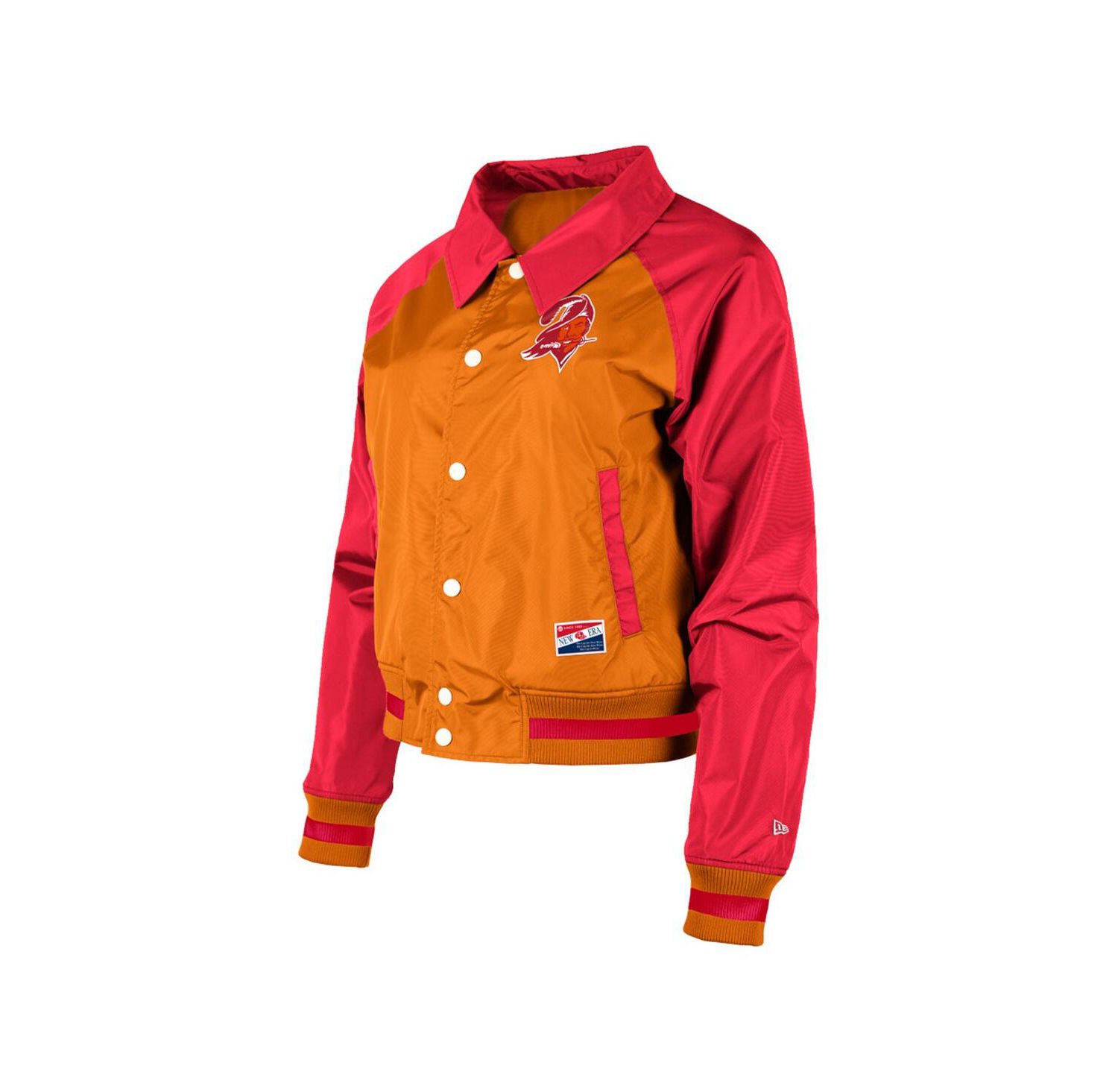 Women's Orange Tampa Bay Buccaneers Coaches Raglan Full-Snap Jacket