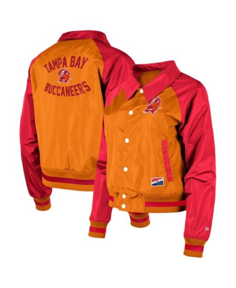 Женские куртки New Era Women's Orange Tampa Bay Buccaneers Coaches Raglan Full-Snap Jacket