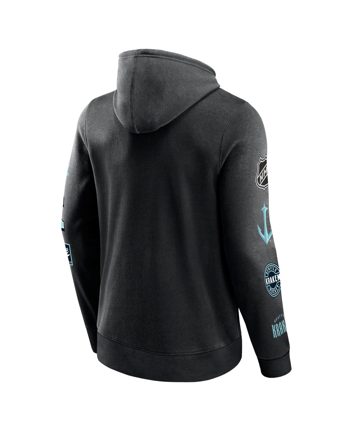 Fanatics Men's Black Seattle Kraken Wild Winner Fleece Pullover Hoodie In Black