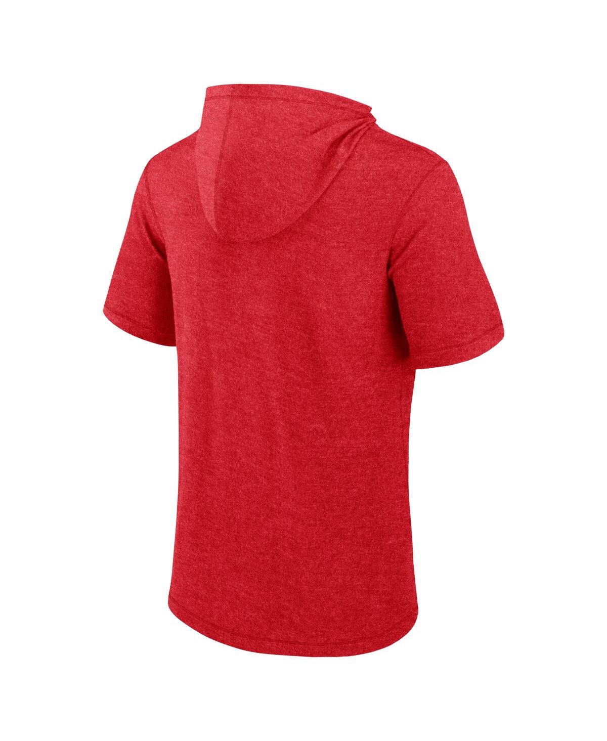 Fanatics Men'sLos Angeles Angels Push Short Sleeve Pullover Hoodie - Heather Red