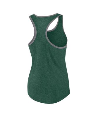 Women's Heather Green Michigan State Spartans Fuel Racerback Tank Top