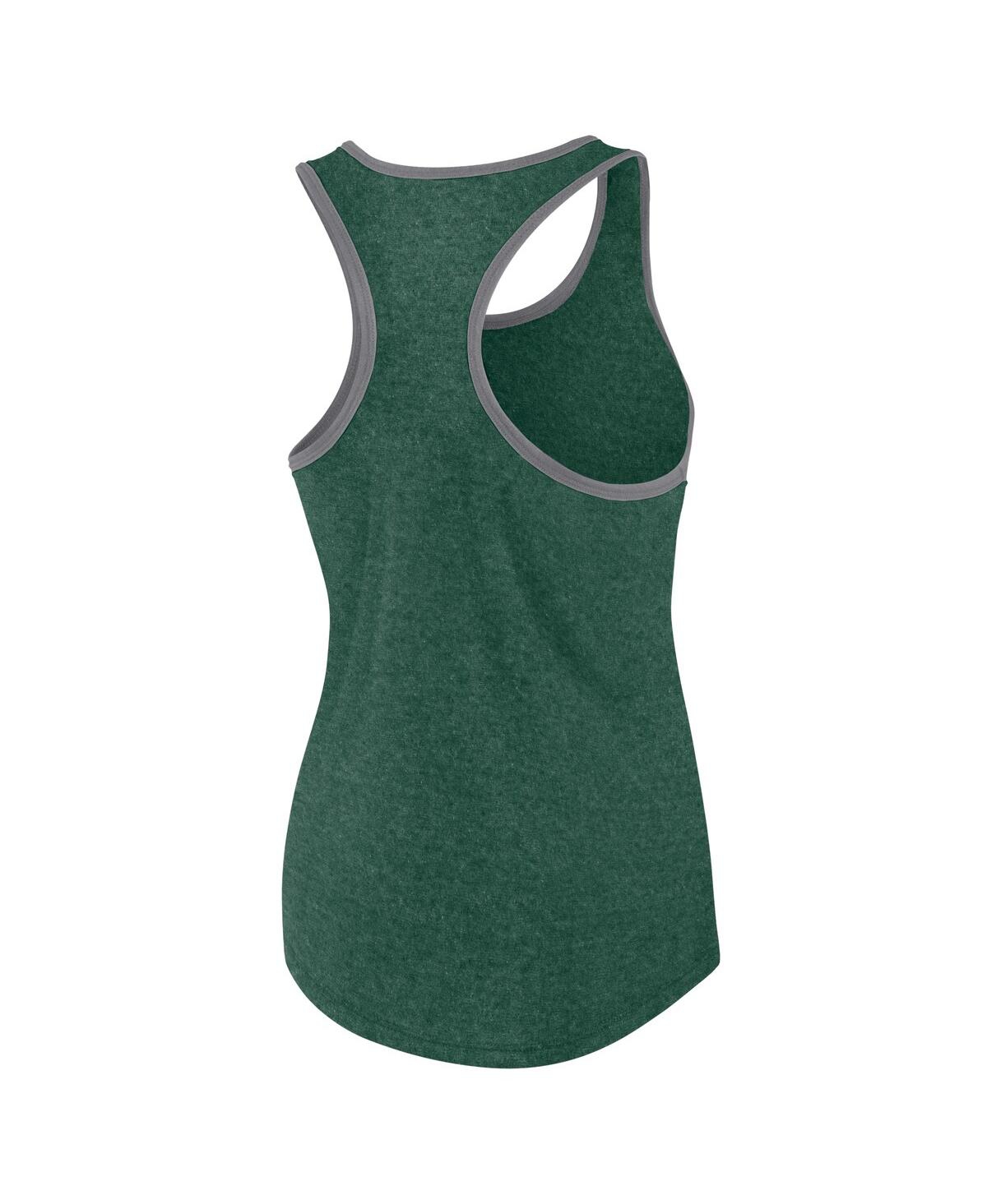 Fanatics Women's Heather Green Michigan State Spartans Fuel Racerback Tank Top In Heather Green