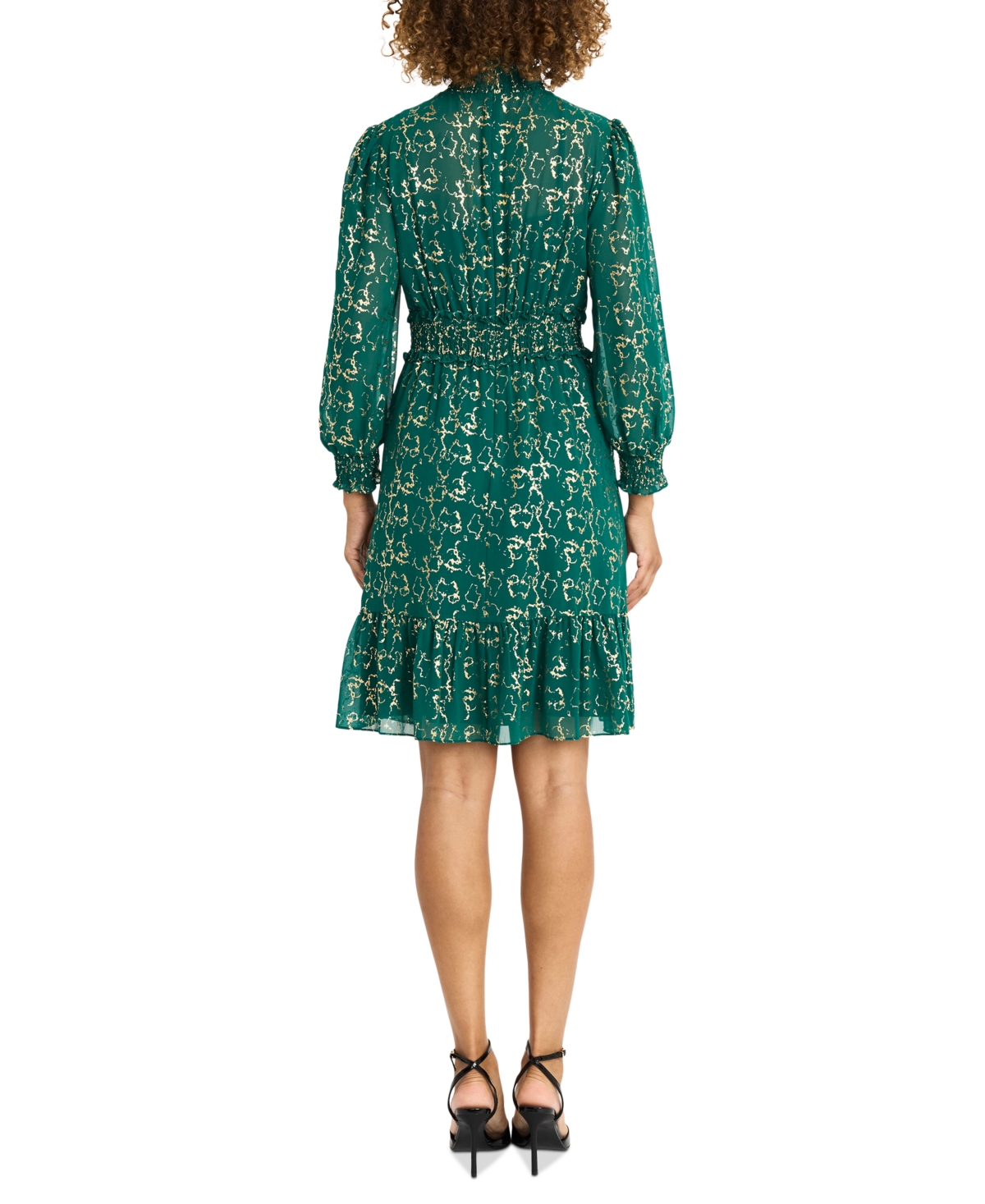 Maggy London Women's Printed Smocked Fit & Flare Dress