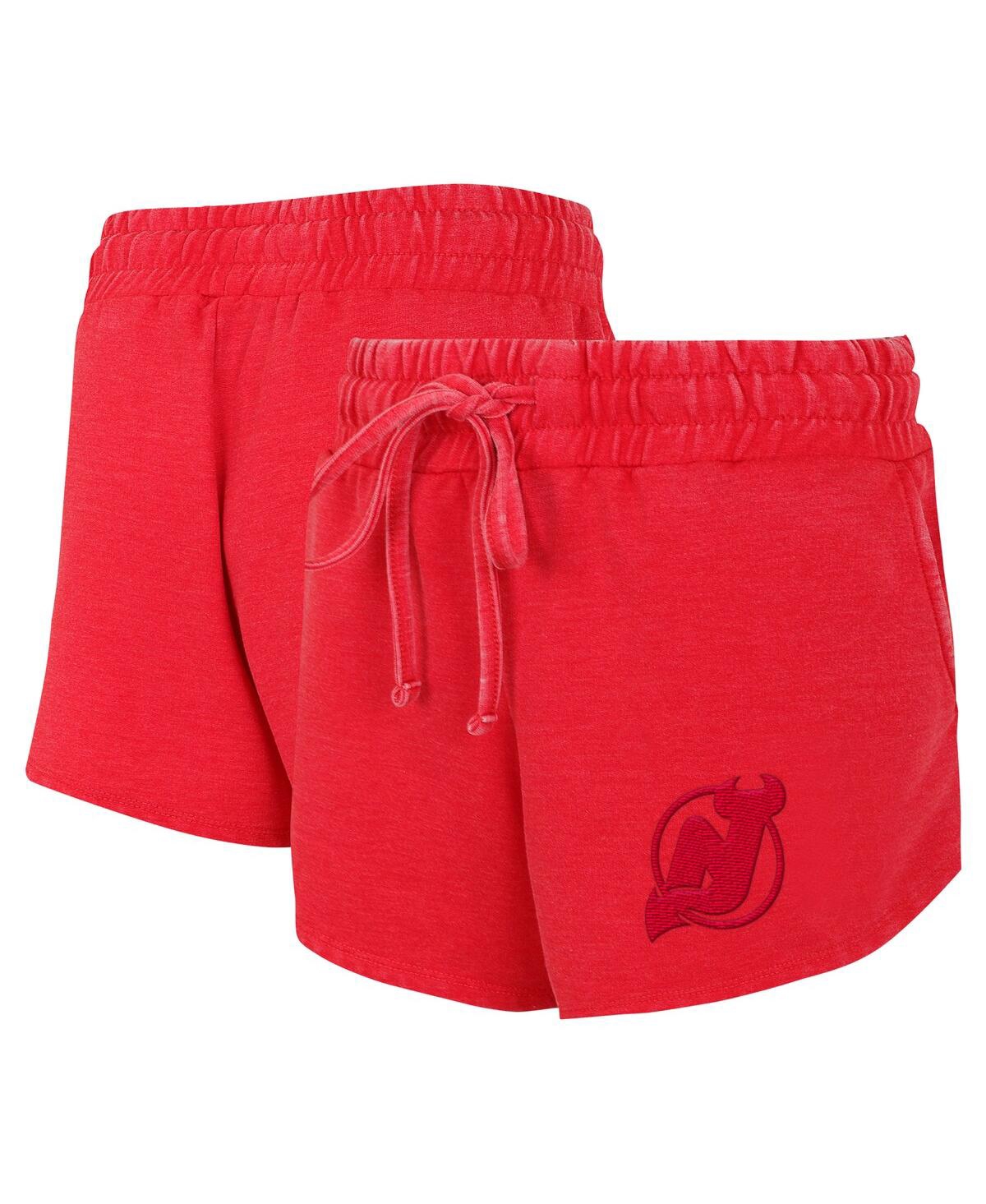 Women's Red New Jersey Devils Volley Fleece Shorts - Red