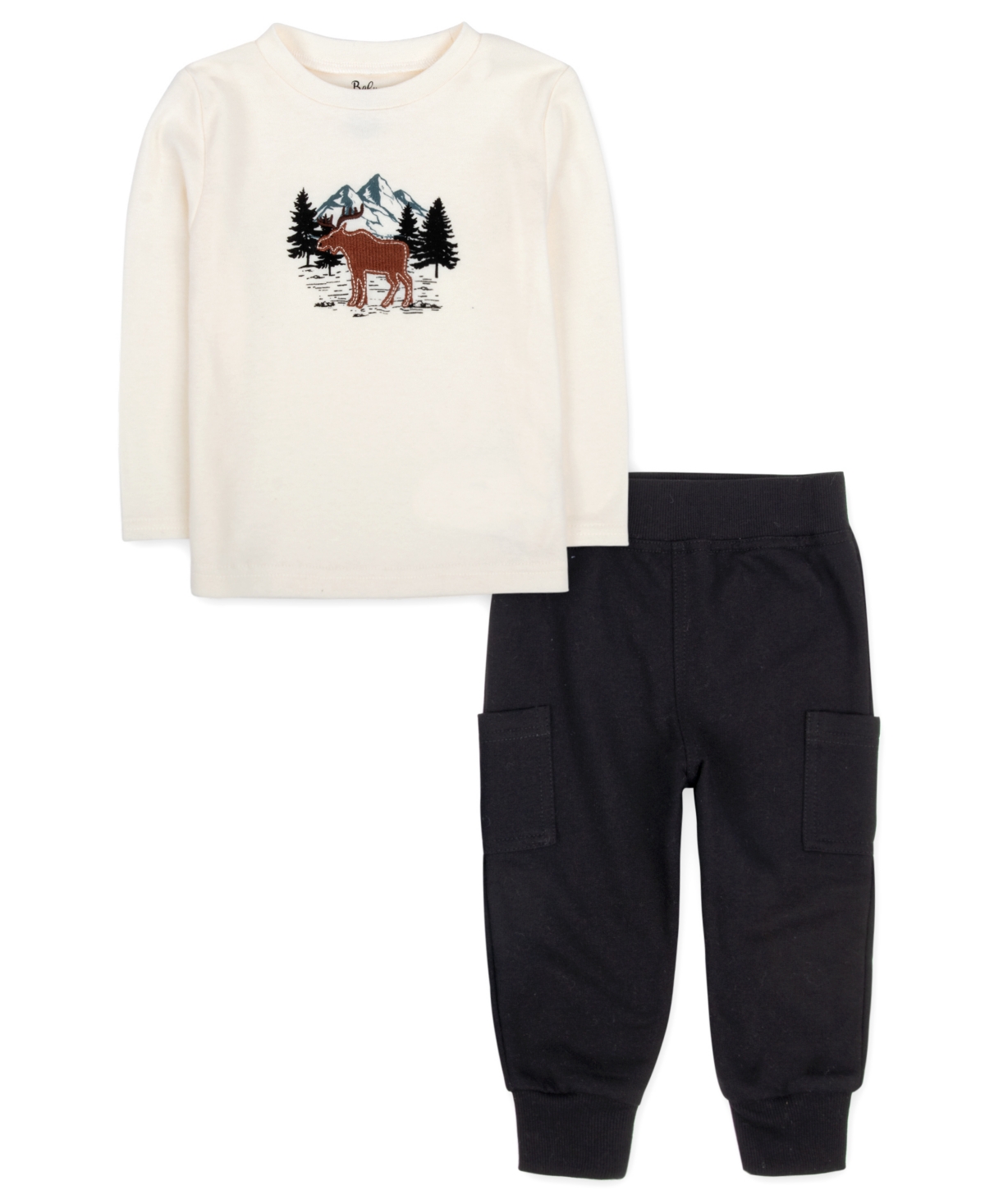 Baby Essentials Baby Boy Woodland Cozy Hooded Jacket, Top & Pant, 3-piece Set In Blue