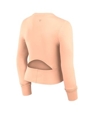 Women's Pink San Francisco Giants Studio Fitted Long Sleeve Gym Top