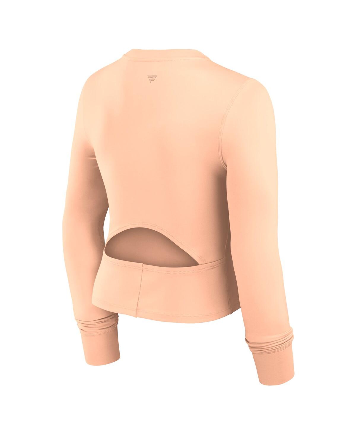 Fanatics Women's Pink San Francisco Giants Studio Fitted Long Sleeve Gym Top In Light Pink