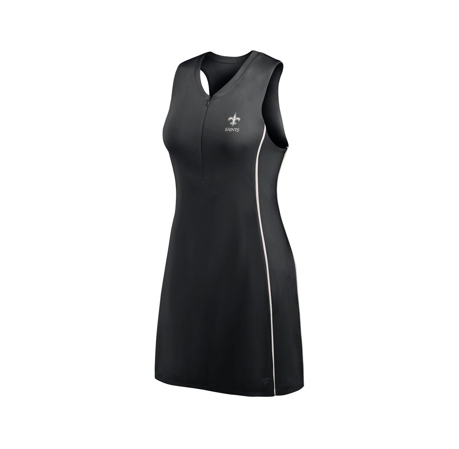 Women's Black New Orleans Saints Studio Boost Athletic Half-Zip Dress