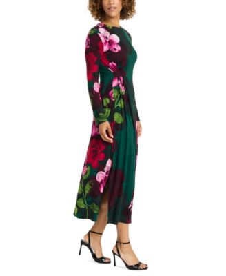 Maggy London Women's Floral-Print Gathered A-Line Dress - Macy's
