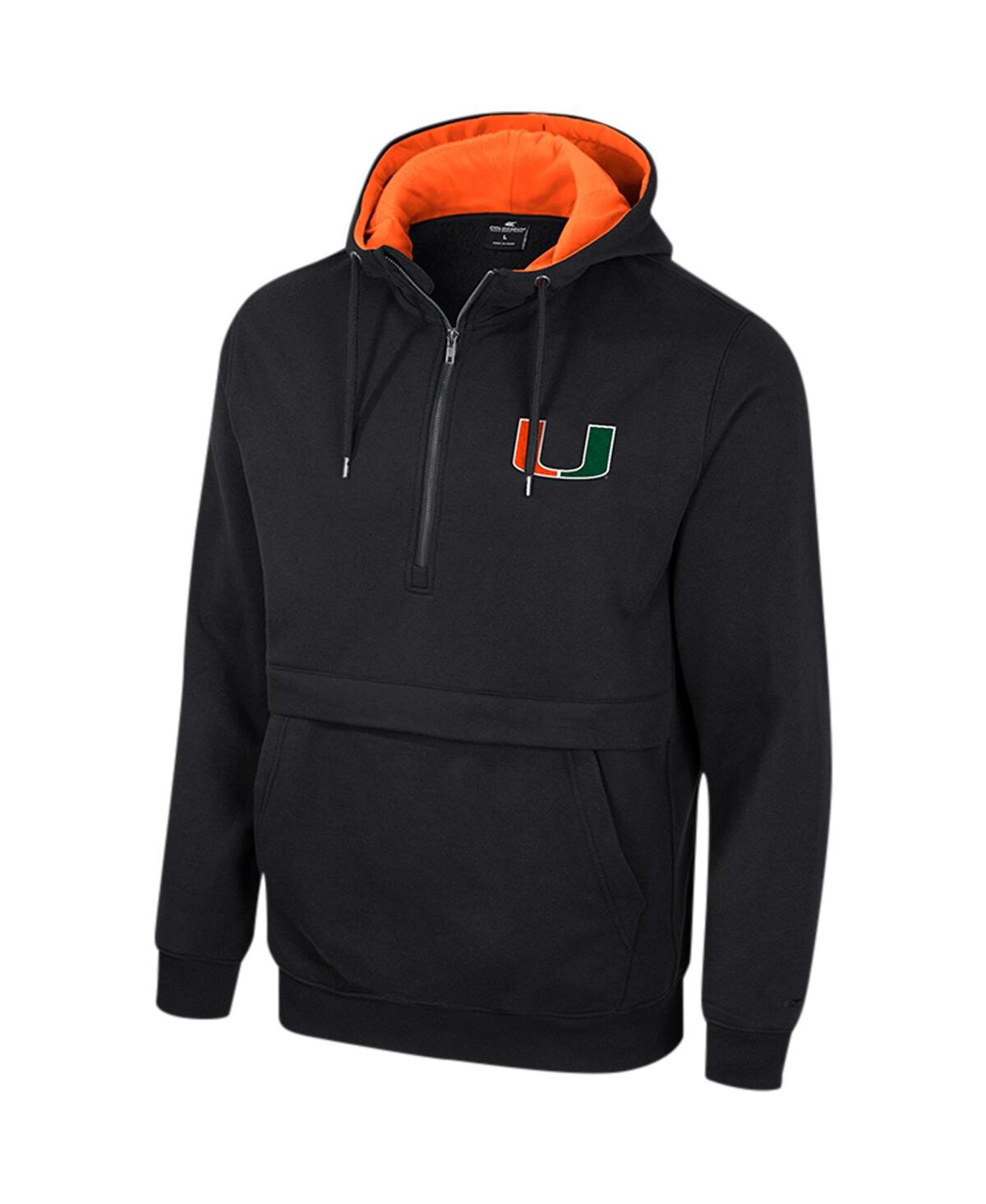 Colosseum Men's Black Miami Hurricanes Half-zip Hoodie In Black