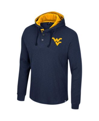 Men's Navy West Virginia Mountaineers Affirmative Thermal Hoodie Long Sleeve T-Shirt