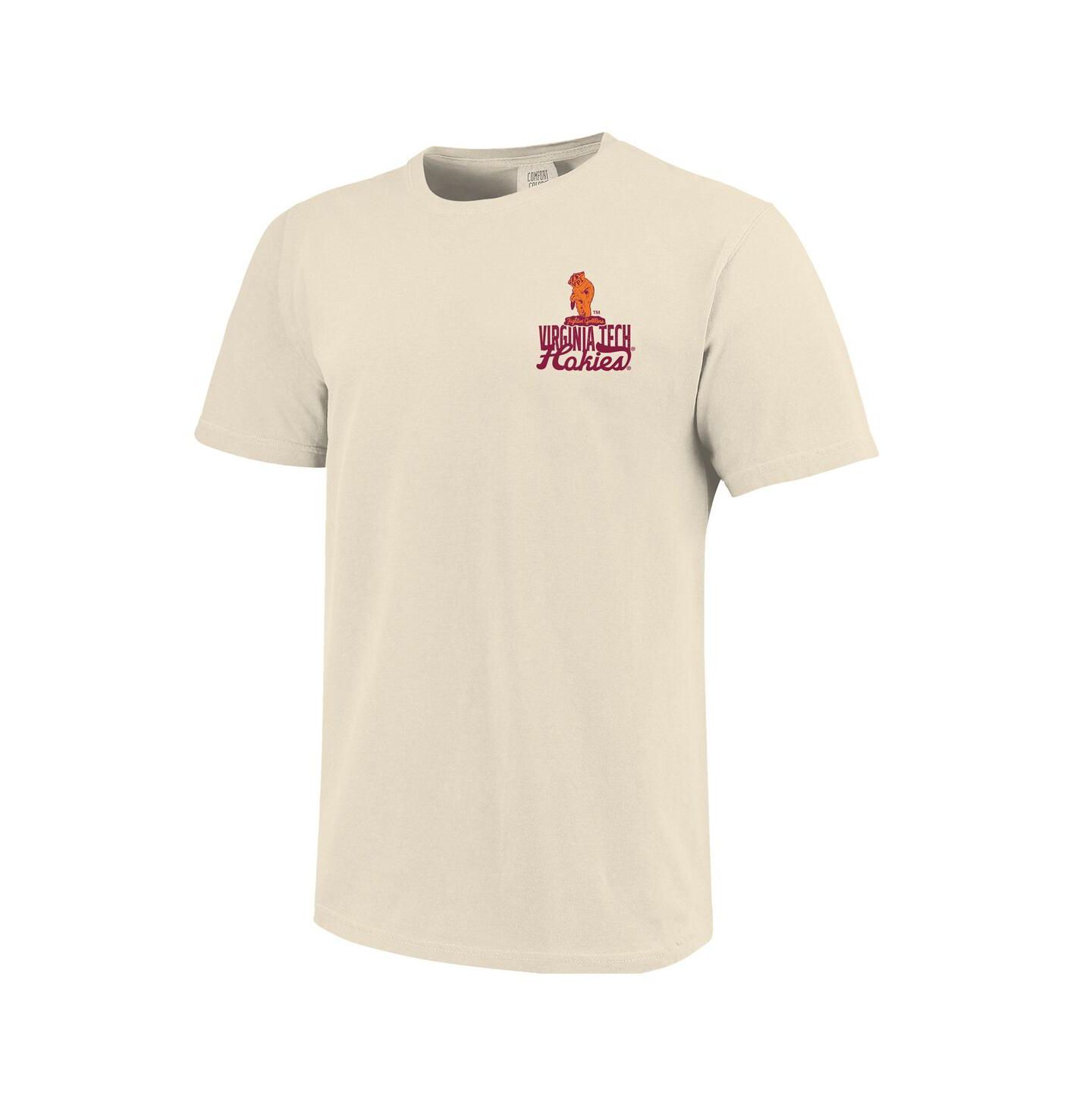Мужская футболка Image One Cream Virginia Tech Hokies Comfort Colors Mascot Overlay — фото 2