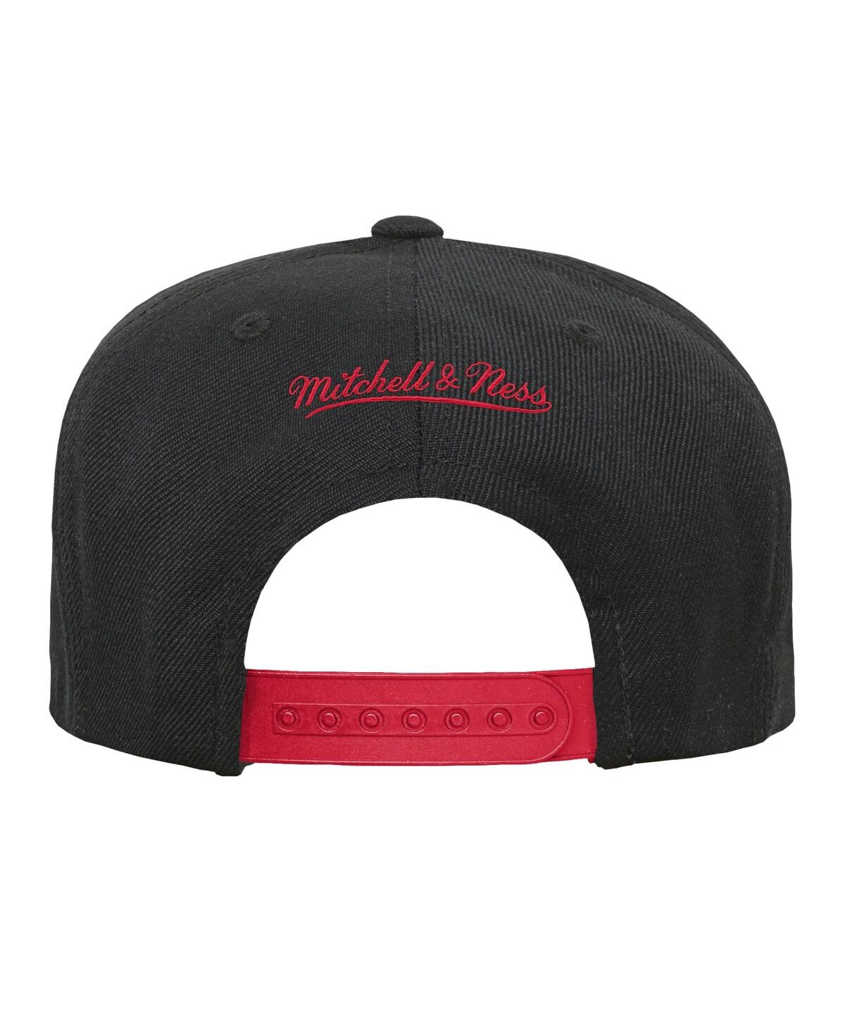 Mitchell & Ness Big Boys And Girls Black/red Chicago Blackhawks Core Team Two-tone Snapback Hat In Multi