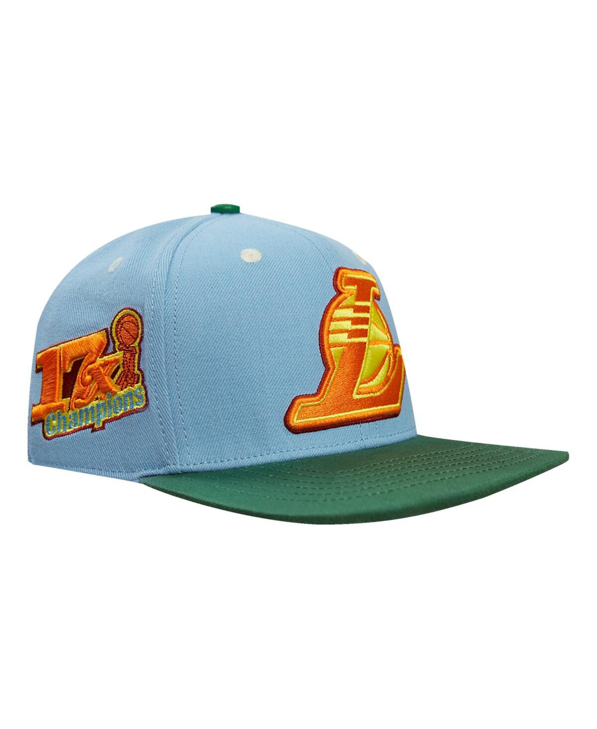 Men's Light Blue/Green Los Angeles Lakers Retro Program 2-Tone Snapback Hat - Light Blue/Green