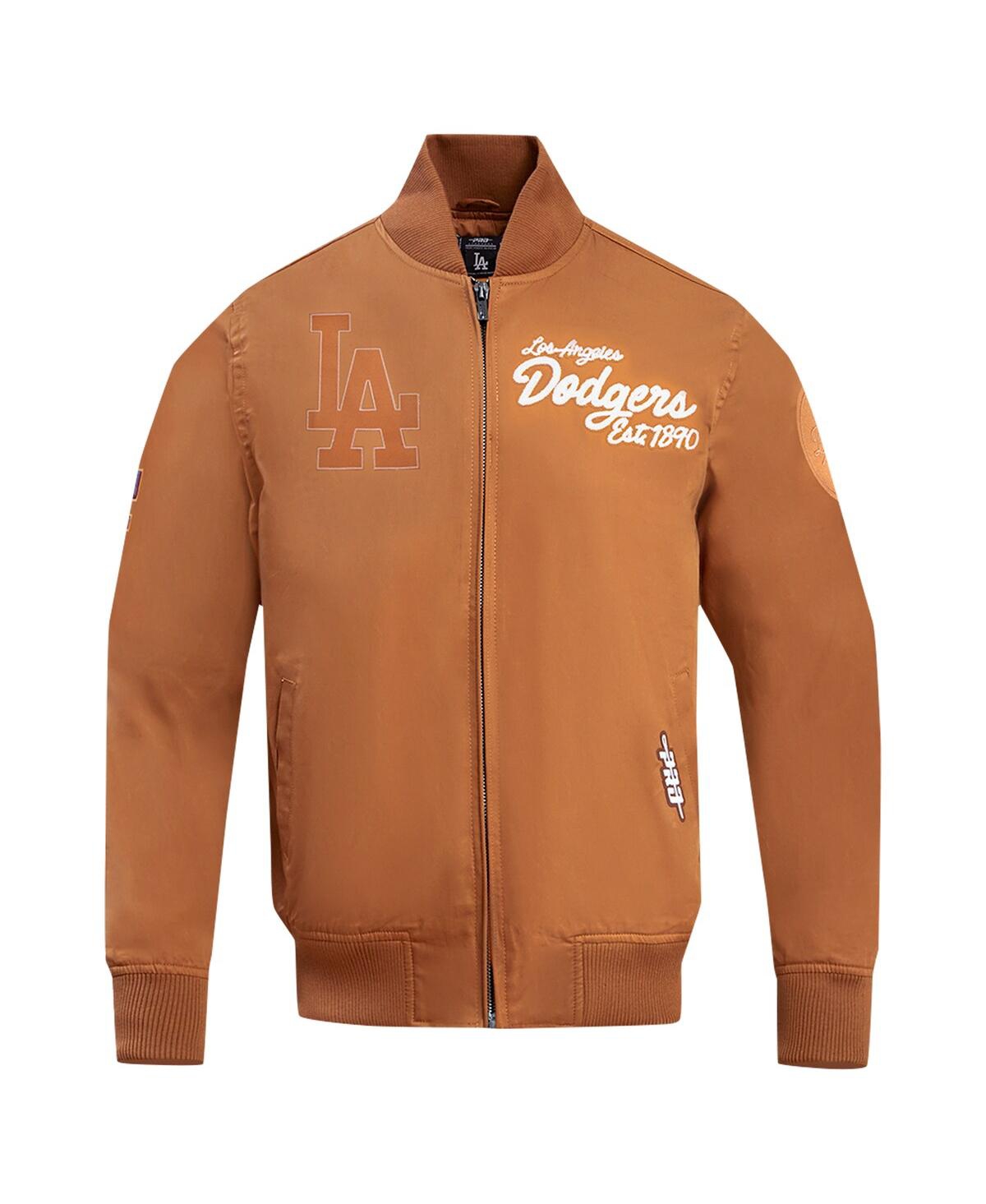 Pro Standard Men'sLos Angeles Dodgers Paint The City Twill Full-Zip Jacket - Brown