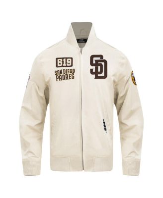 Men's Cream San Diego Padres Area Code Twill Full-Zip Jacket