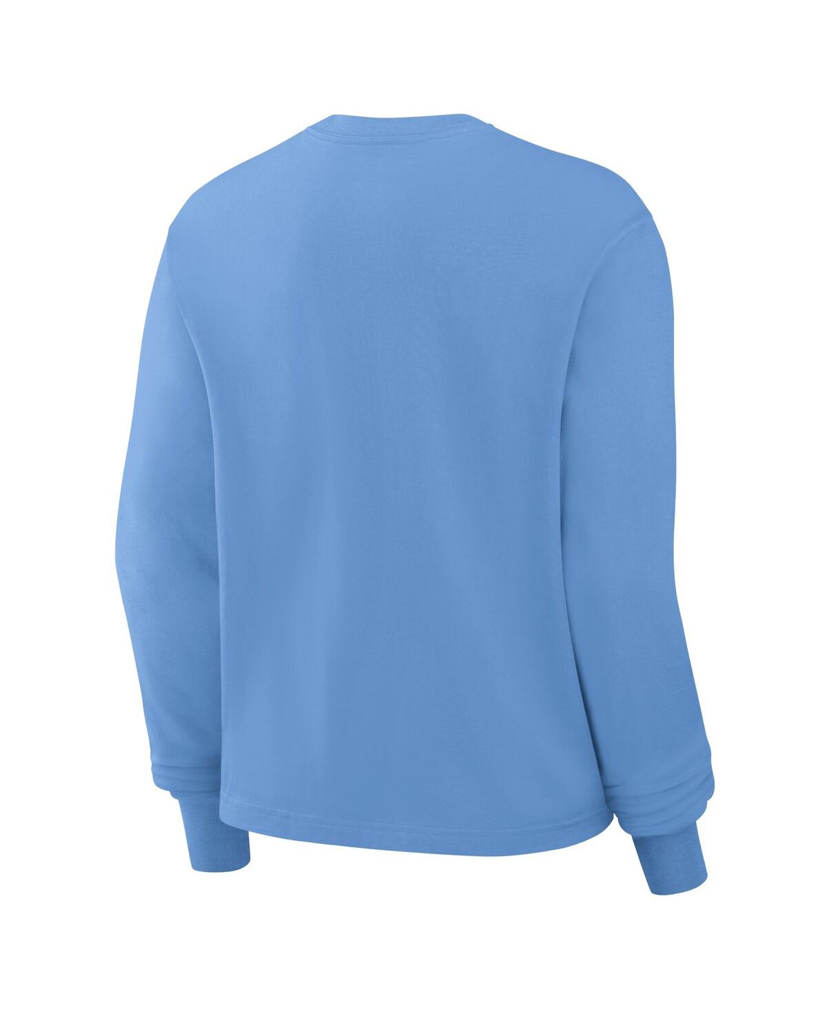 JORDAN WOMEN'S CAROLINA BLUE NORTH CAROLINA TAR HEELS PRIMETIME UNIVERSITY LONG SLEEVE BOXY T-SHIRT 