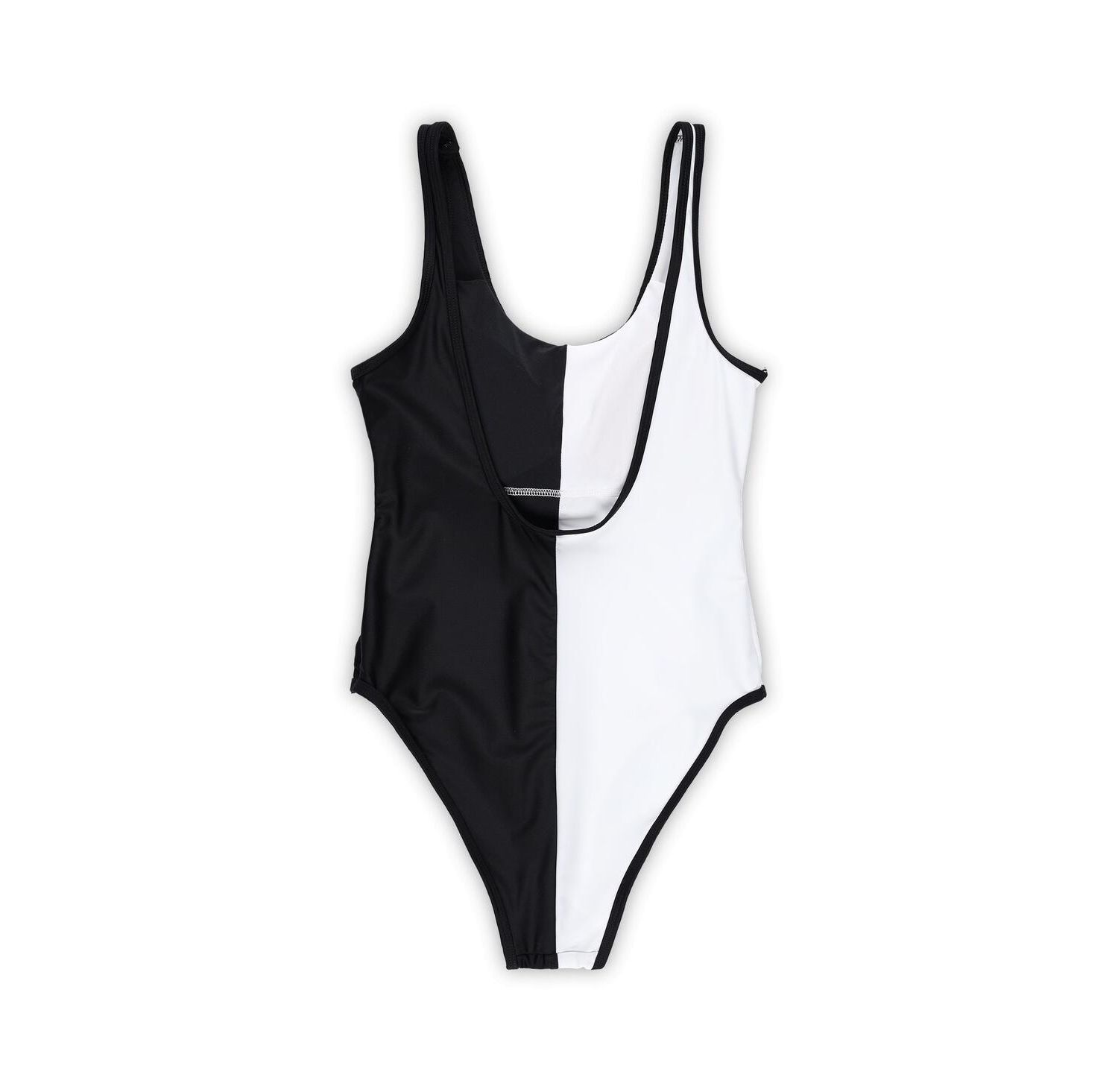 Women's Black/White Minnesota Vikings Last Stand One-Piece Swimsuit