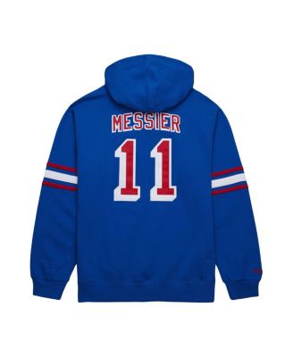 Men's Mark Messier Blue New York Rangers Name Number Premium Pullover Hoodie