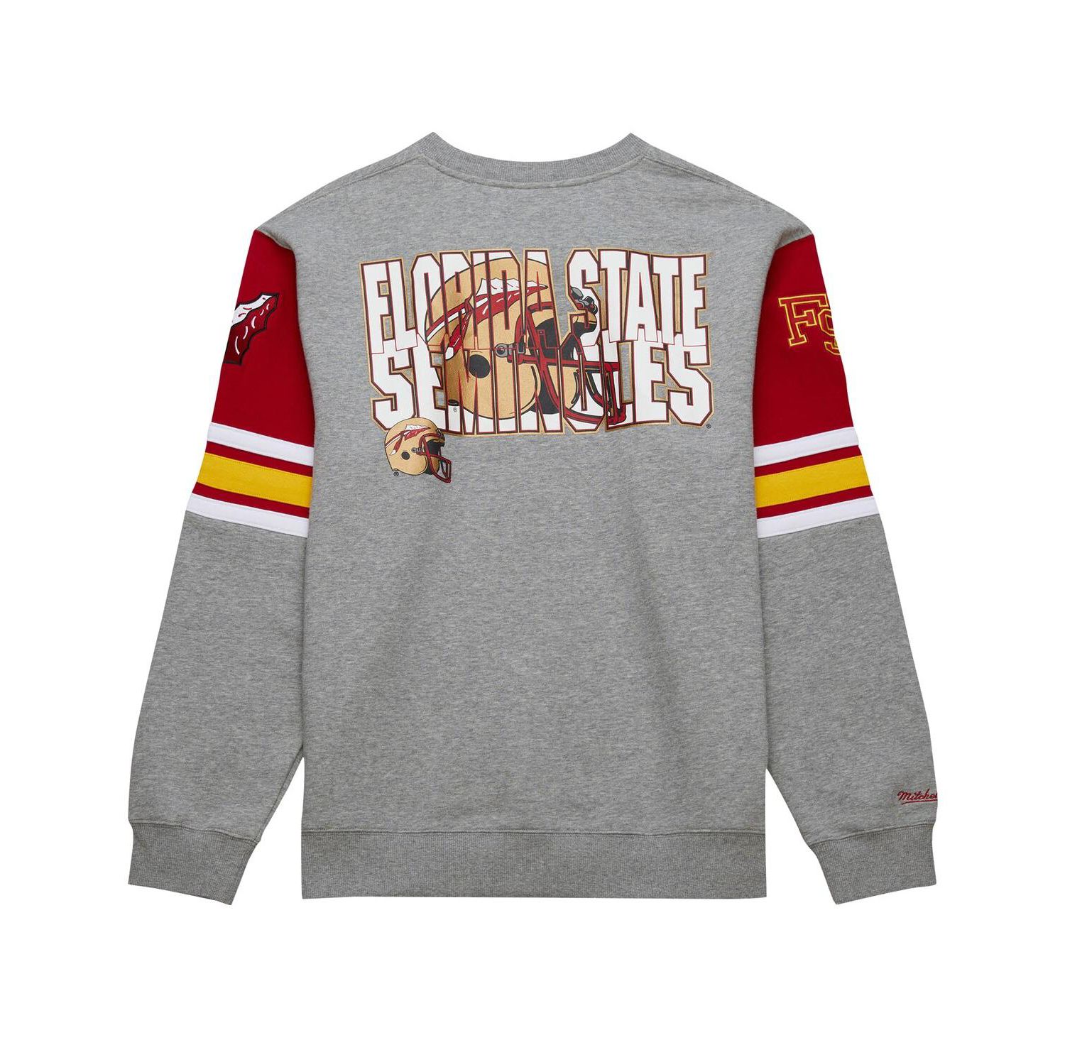 Men's Heather Gray Florida State Seminoles Throwback Allover 4.0 Pullover Sweatshirt