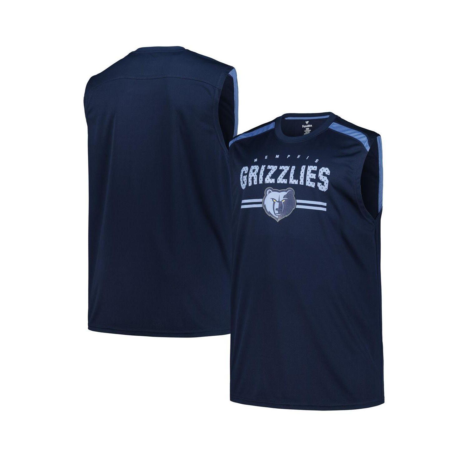 Men's Navy Memphis Grizzlies Big & Tall Birdseye Muscle Tank Top