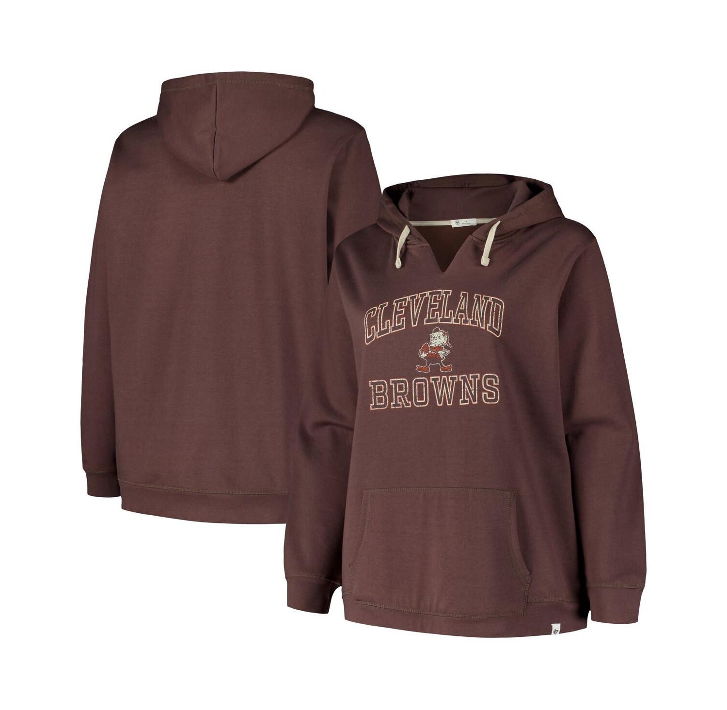 Women's Plus Size Brown Cleveland Browns Kennedy Pullover Hoodie