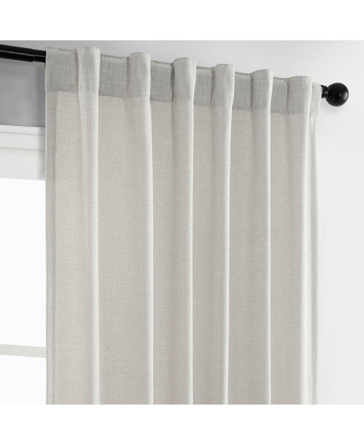 Half Price Drapes Light Sand Simply Faux Linen Curtain Pair (2 Panels) In Cream