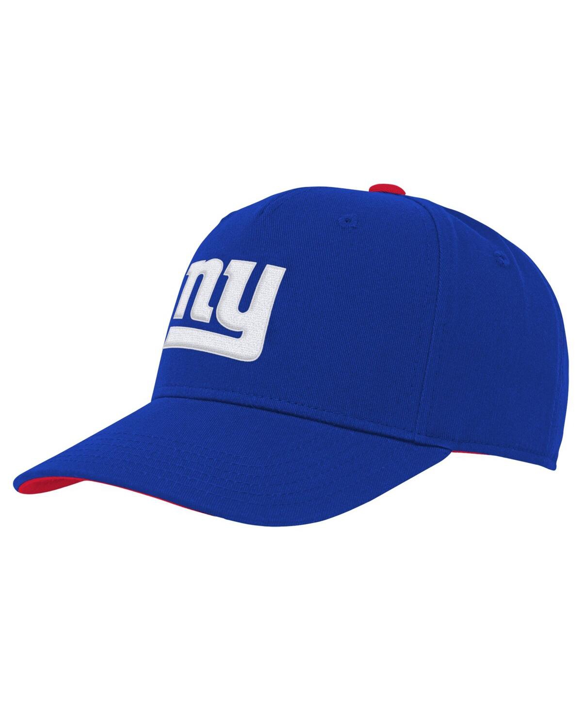 Outerstuff Big Boys And Girls Royal New York Giants Team Pre-curved Adjustable Hat In Royal