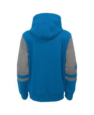Little Boys and Girls Blue Detroit Lions Stadium Color Block Full-Zip Hoodie