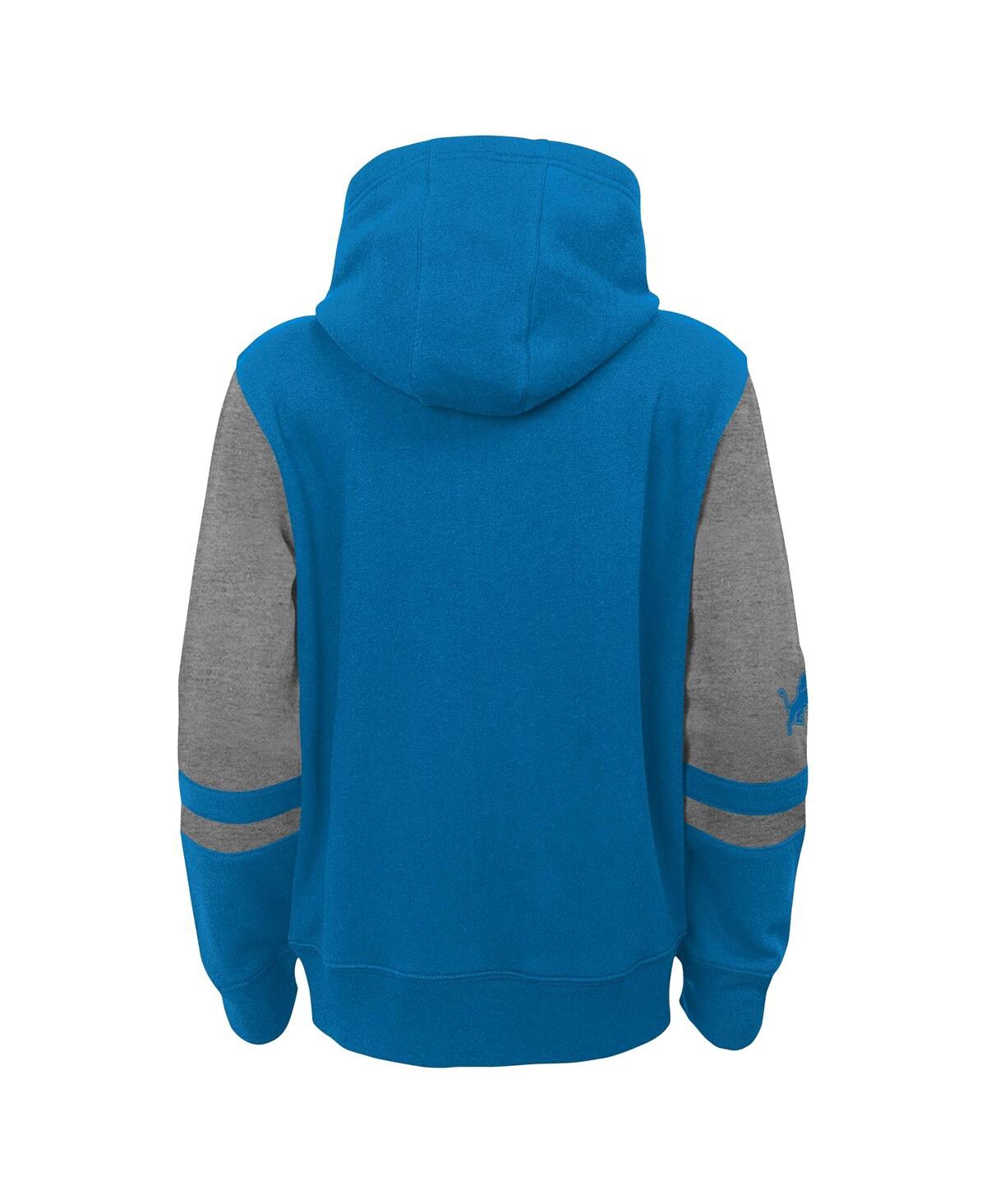 Outerstuff Little Boys And Girls Blue Detroit Lions Stadium Color Block Full-zip Hoodie In Blue