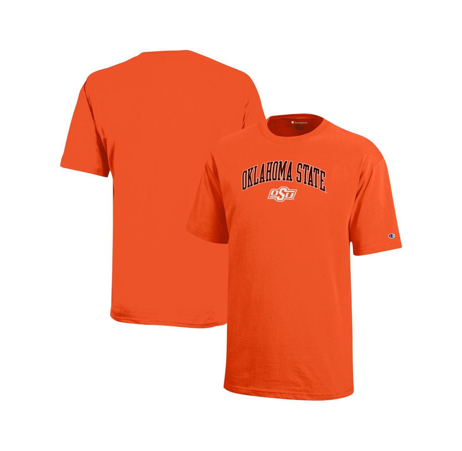 Big Boys and Girls Orange Oklahoma State Cowboys Arch Over Logo T-Shirt